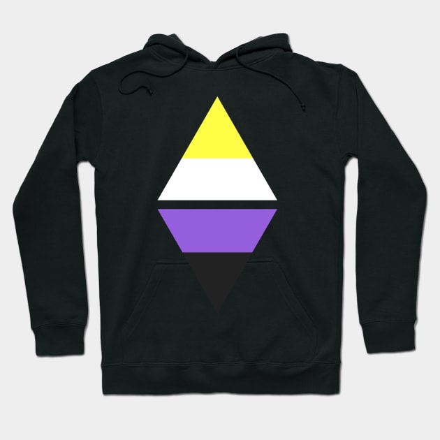 #nerfingwithpride Auxiliary Logo - Nonbinary Pride Flag Hoodie by hollowaydesigns